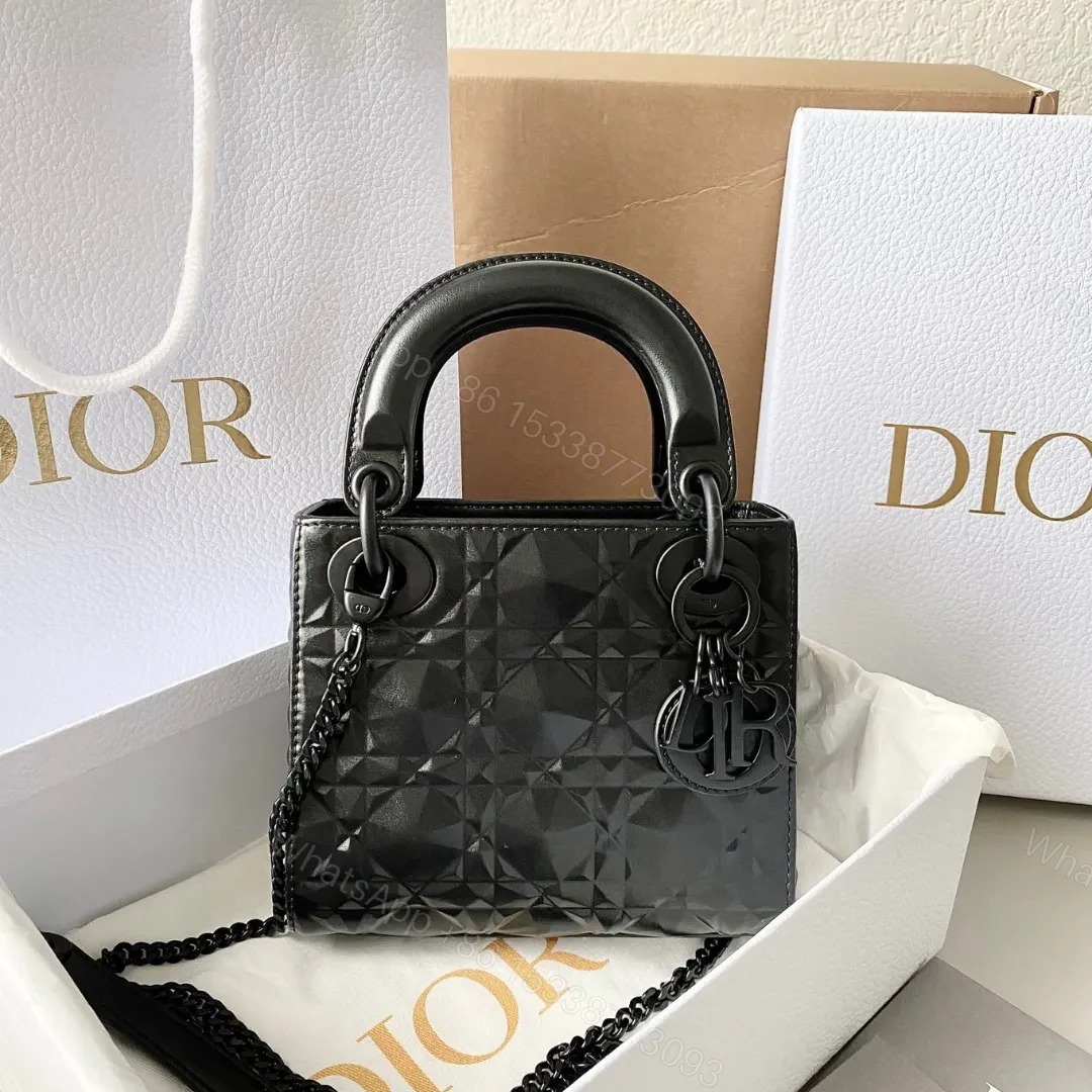 Dior Lady Matte Black Diamond Pattern 17cm — view 1