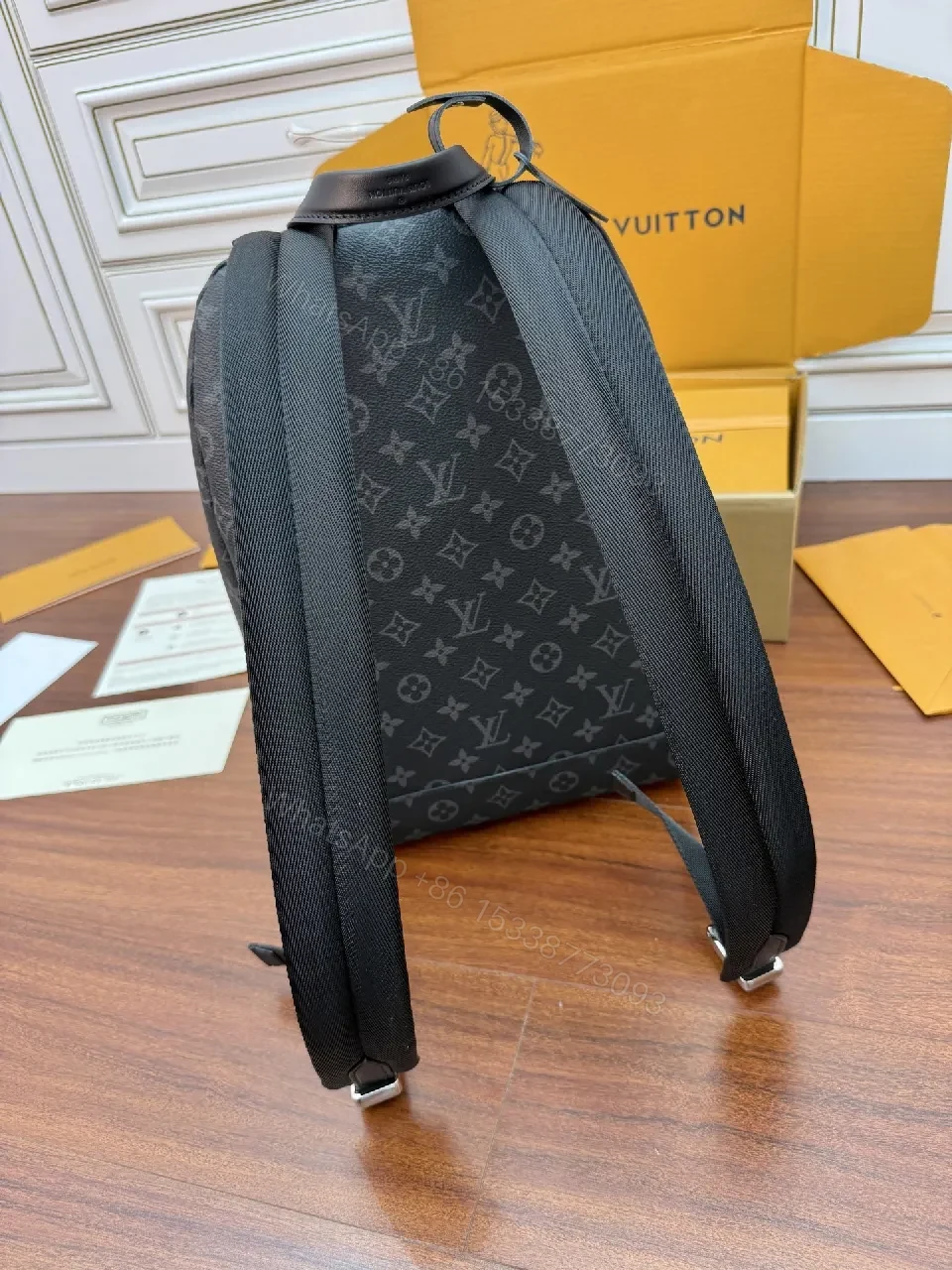 View 4 of Compact Monogram Backpack: Luxe Everyday Carry, Modern Silhouette