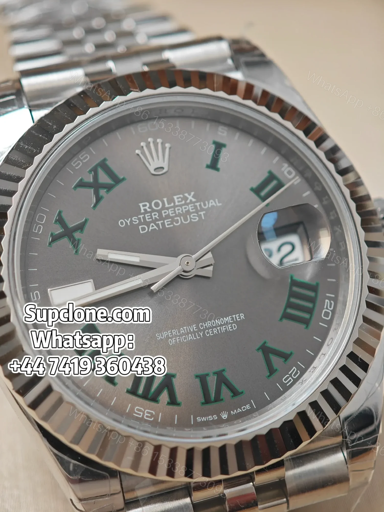 View 3 of Rolex Datejust M126334 Super Clone – Wimbledon Grey Dial 41mm