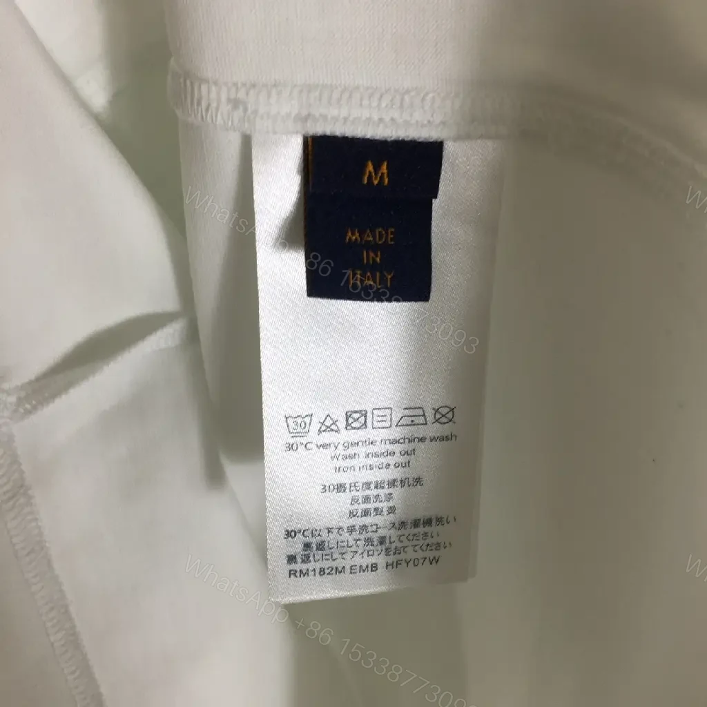View 6 of Graphic Tee: White, Cotton Blend, Oversized, LV Monogram Edge, Statement Tee