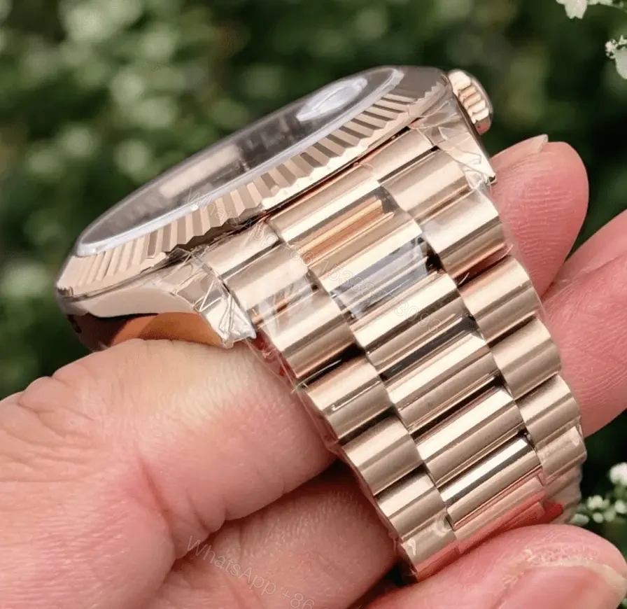 View 7 of Swiss Clone Replica Rolex DayDate Rose Gold Chocolate Dial