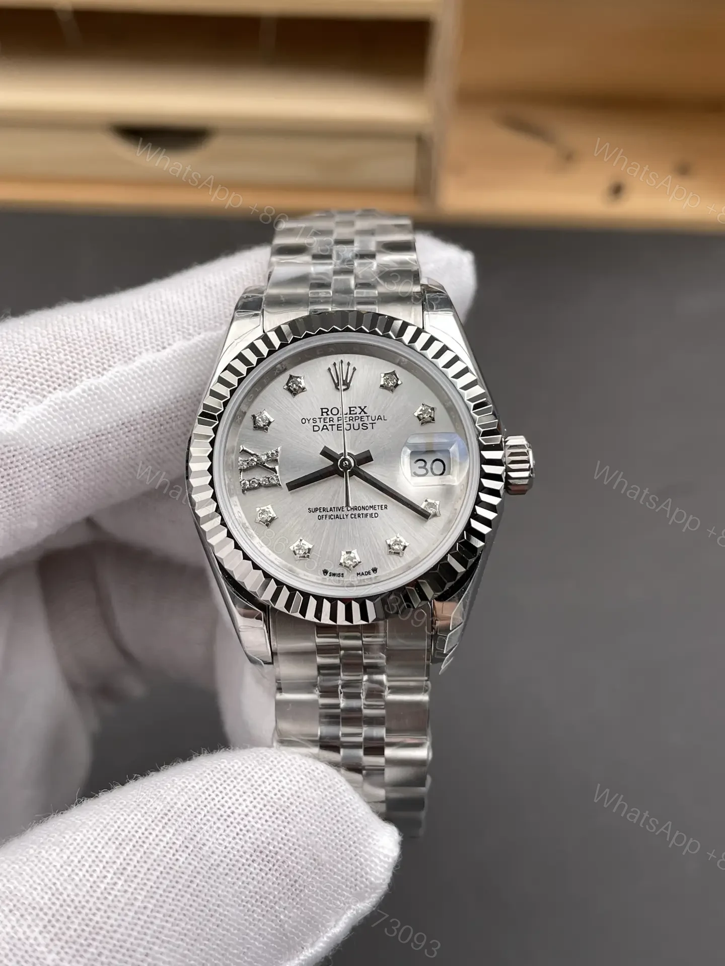 View 3 of Rolex Datejust 31 Stainless Steel Fluted Oyster Silver 178274-0025