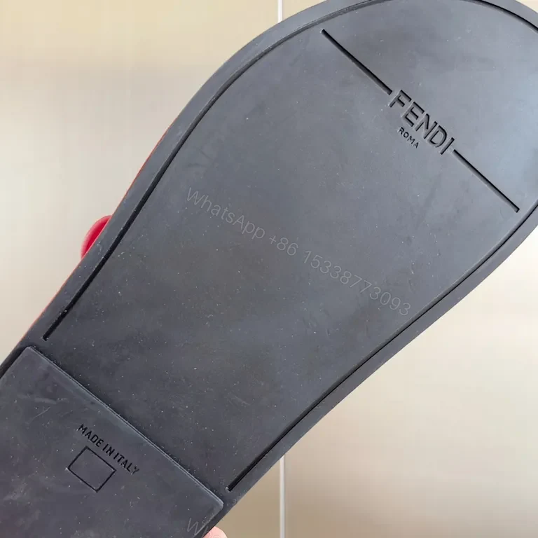 View 9 of Vivid Pink Fendi Leather Slides â€“ Bold Comfort, Elevated Casual