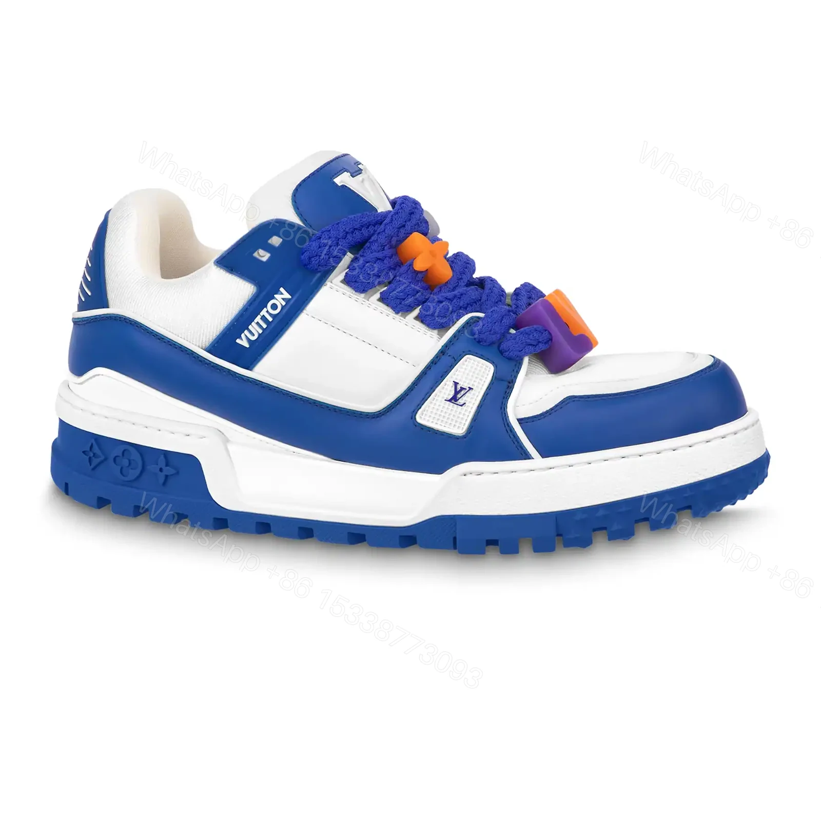 LOUIS VUITTON LV TRAINER MAXI SNEAKERS IN BLUE AND WHITE – LSVT336 — view 1