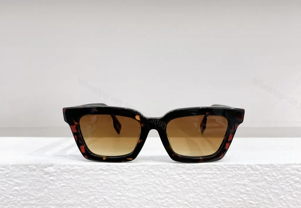 View 2 of Burberry-Inspired Square Sunglasses: Black Acetate, UV400