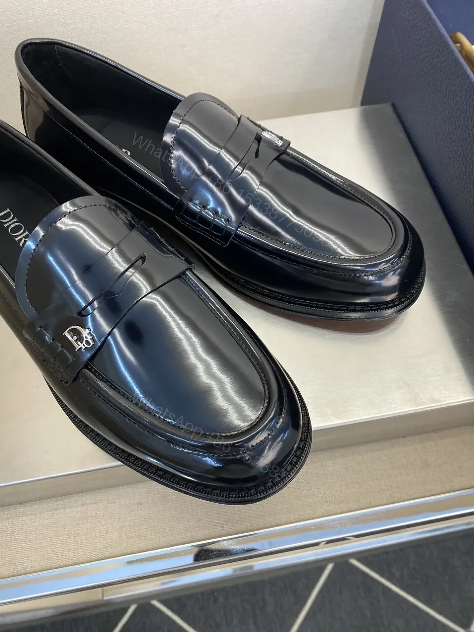 View 3 of Polished Leather Loafers - Iconic Hardware, All-Day Comfort