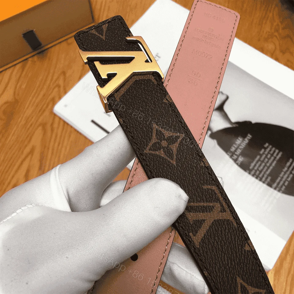 View 5 of LOUIS VUITTON BELT LV INITIALES REVERSIBLE MONOGRAM ROSE POUDRE – B33