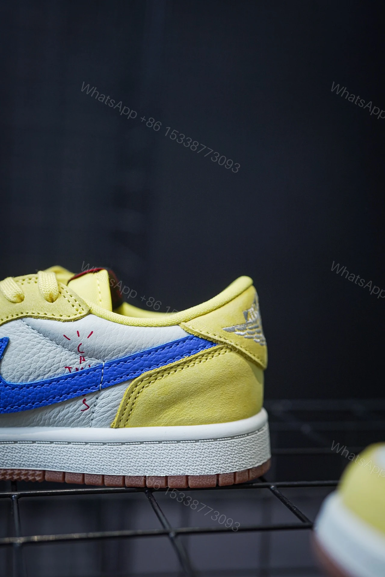 View 7 of Kid Shoes TS x Air Jordan 1 Low Canary Yellow