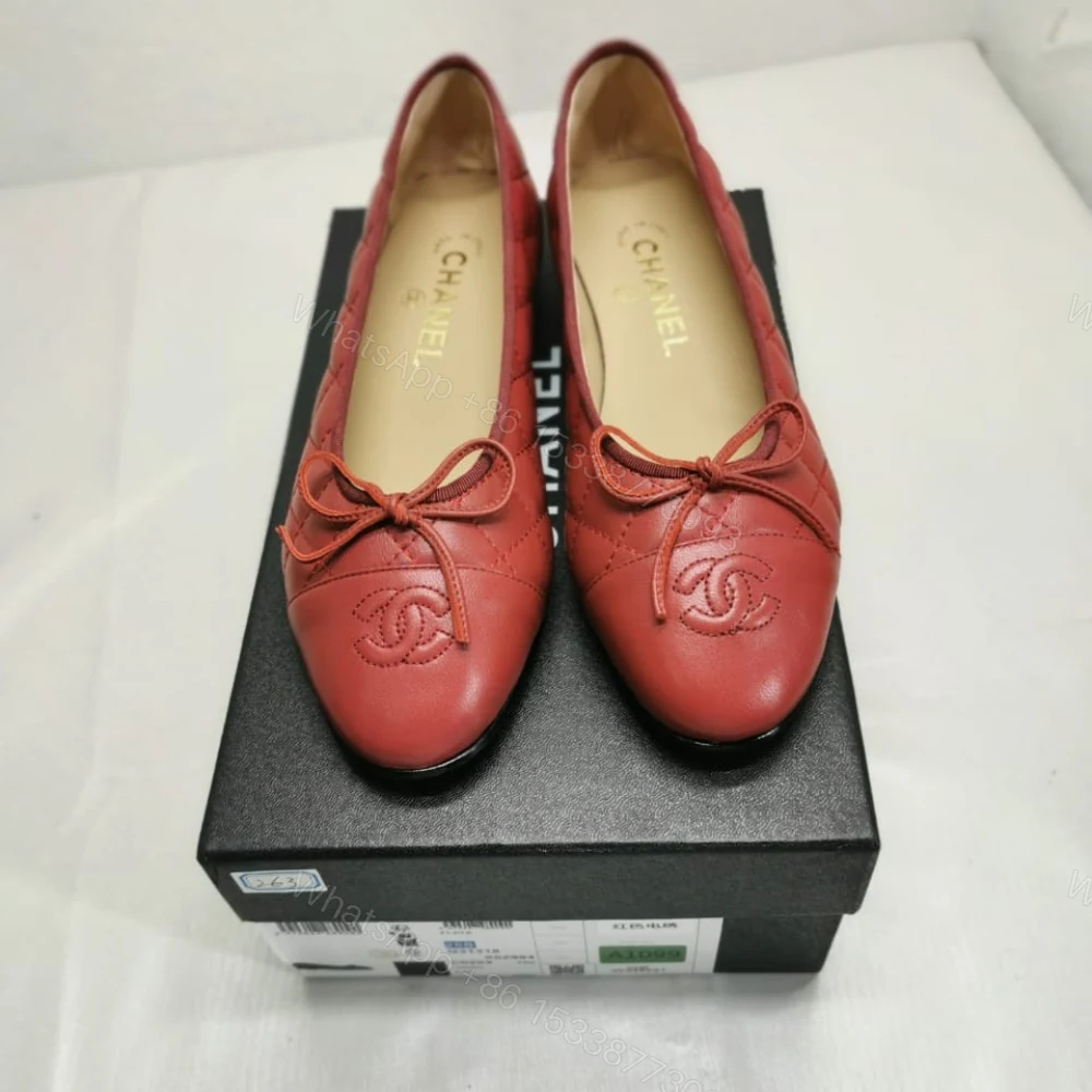 View 5 of Chanel Ballerina Flat Shoes In Red
