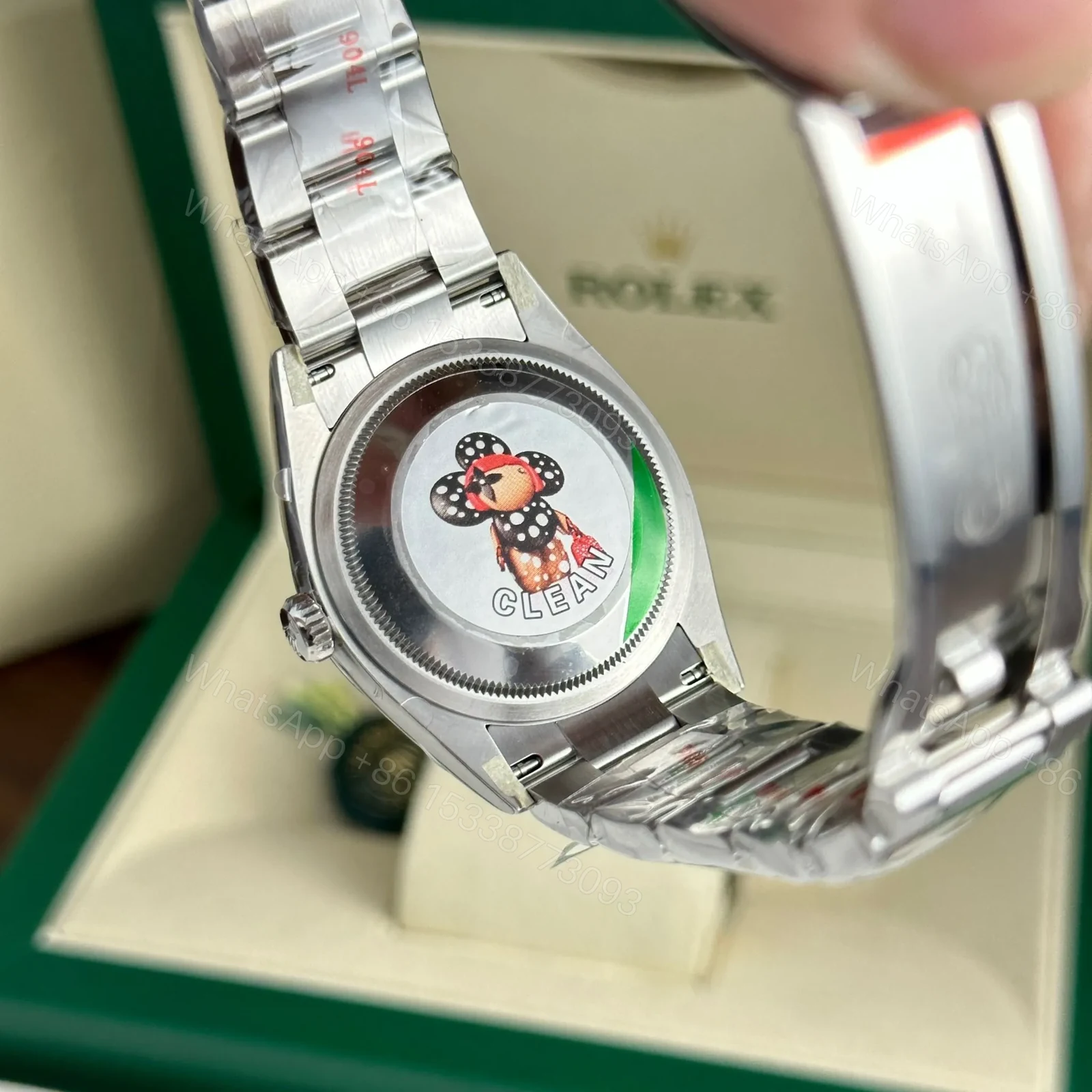 View 4 of Replica Rolex Oyster Perpetual Lady Coral Red Dial 126000 36 mm