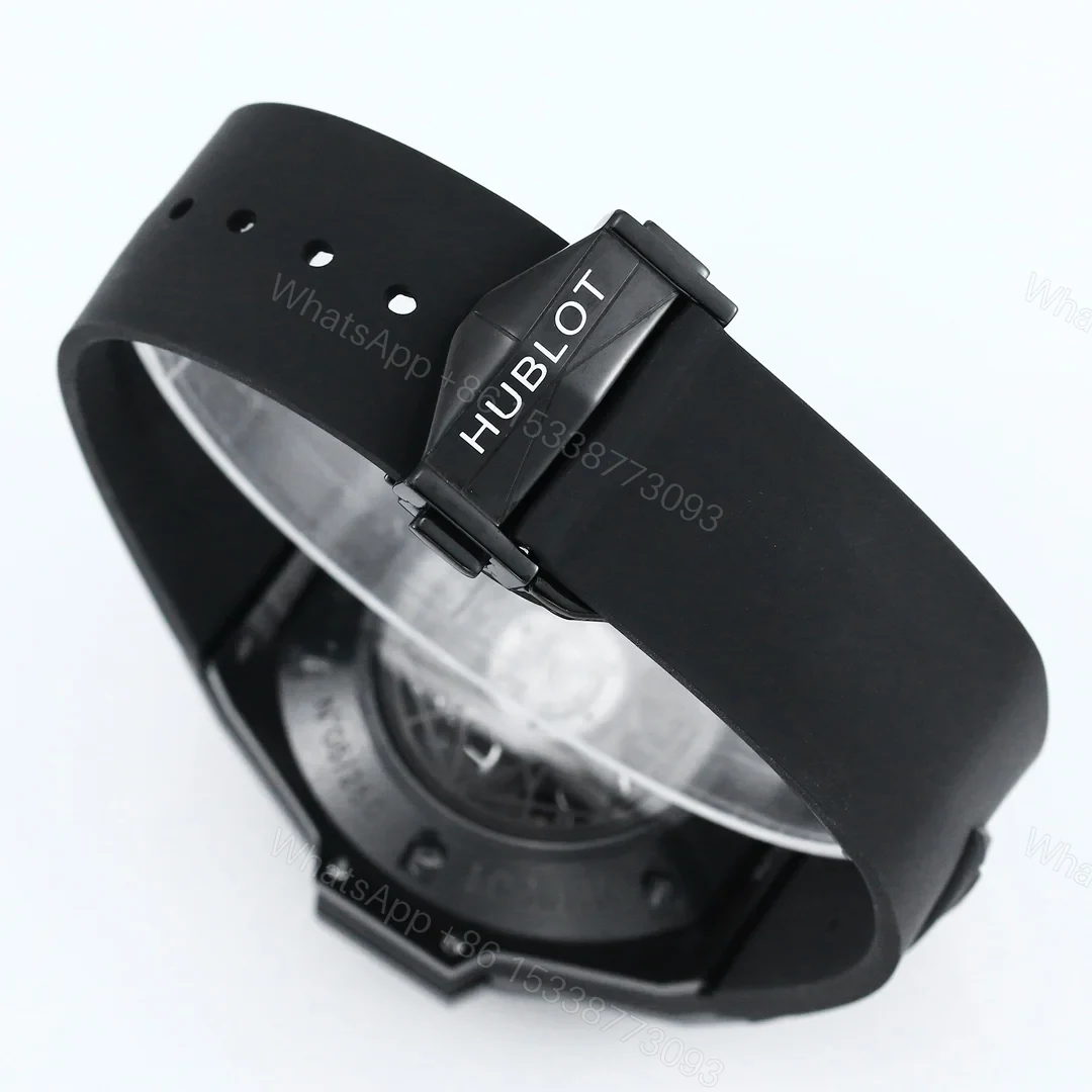 View 7 of Hublot Big Bang Sang Bleu Replica 45MM Premium Black Ceramic Rubber Strap Edition RG-HUBLOT-SANGBLEU-BLACK-45