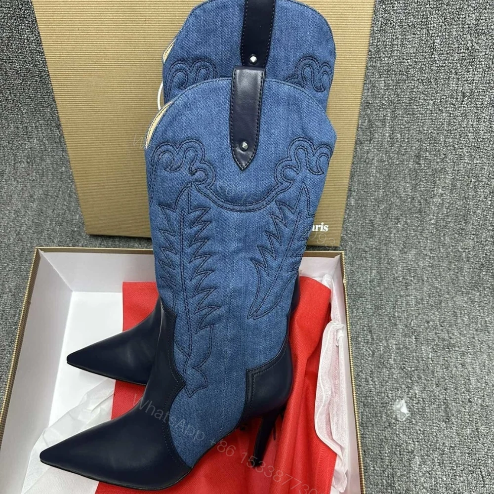 View 7 of CHRISTIAN LOUBOUTIN SANTIABOOTY 85 BOOTS DENIM BLUE 32404636603