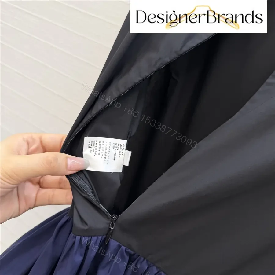 View 9 of LOEWE Black and Blue Bi-Color Cotton Dress