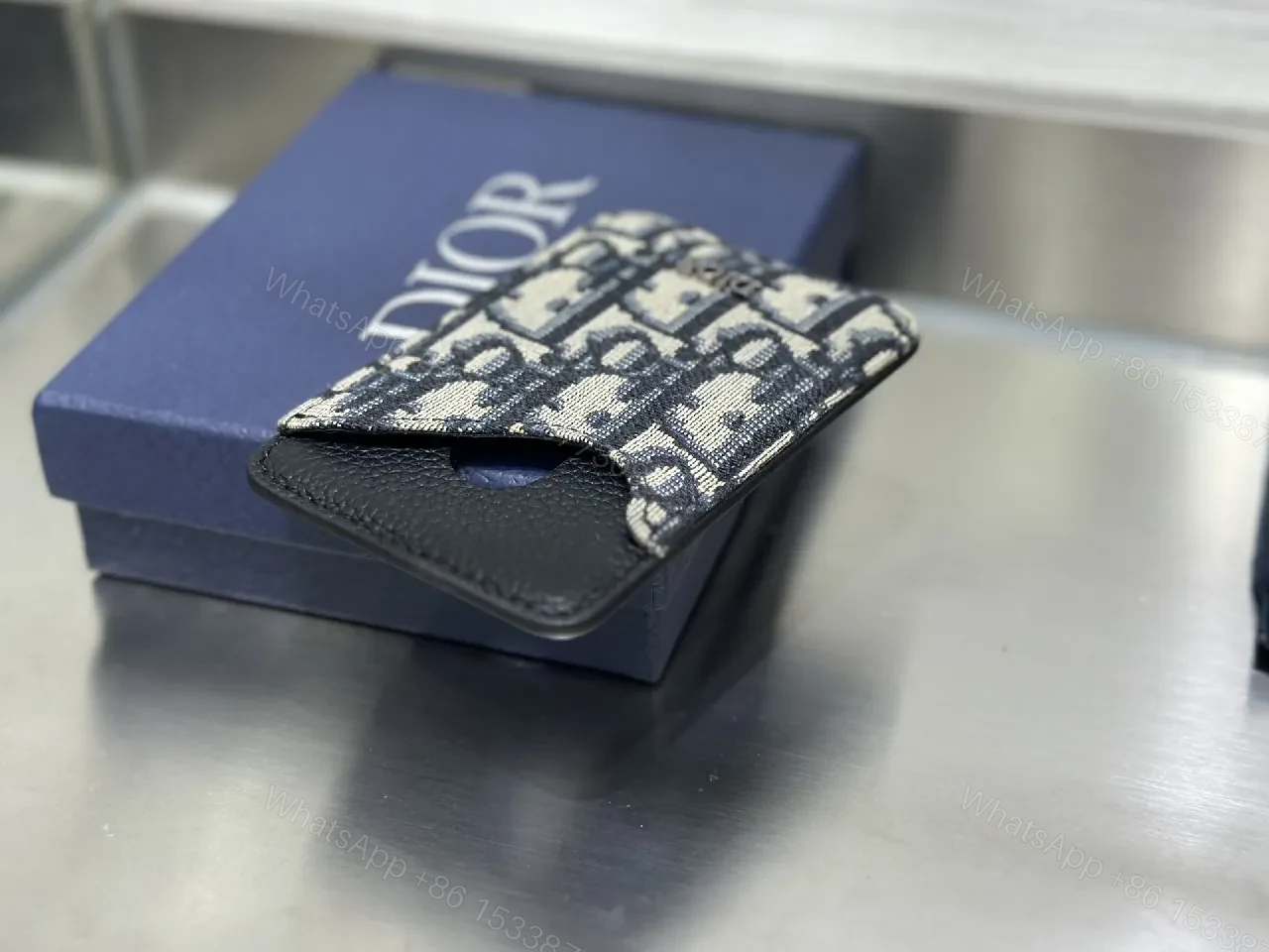 View 5 of Dior Patterned Cardholder: Signature Weave, Slim Luxury Cardholder