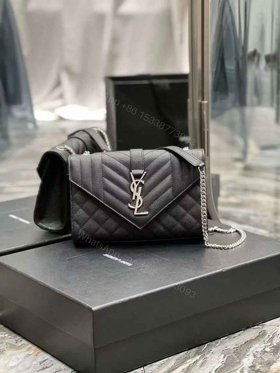 View 7 of Envelope small bag made of MIX MATELASSÉ leather