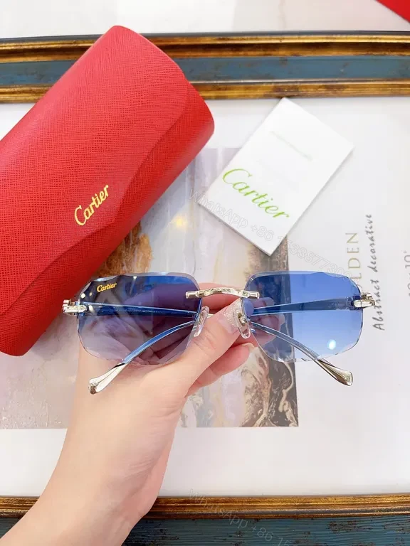View 2 of Cartier-Inspired Lux Sunglasses: Rose Gradient, Titanium Core