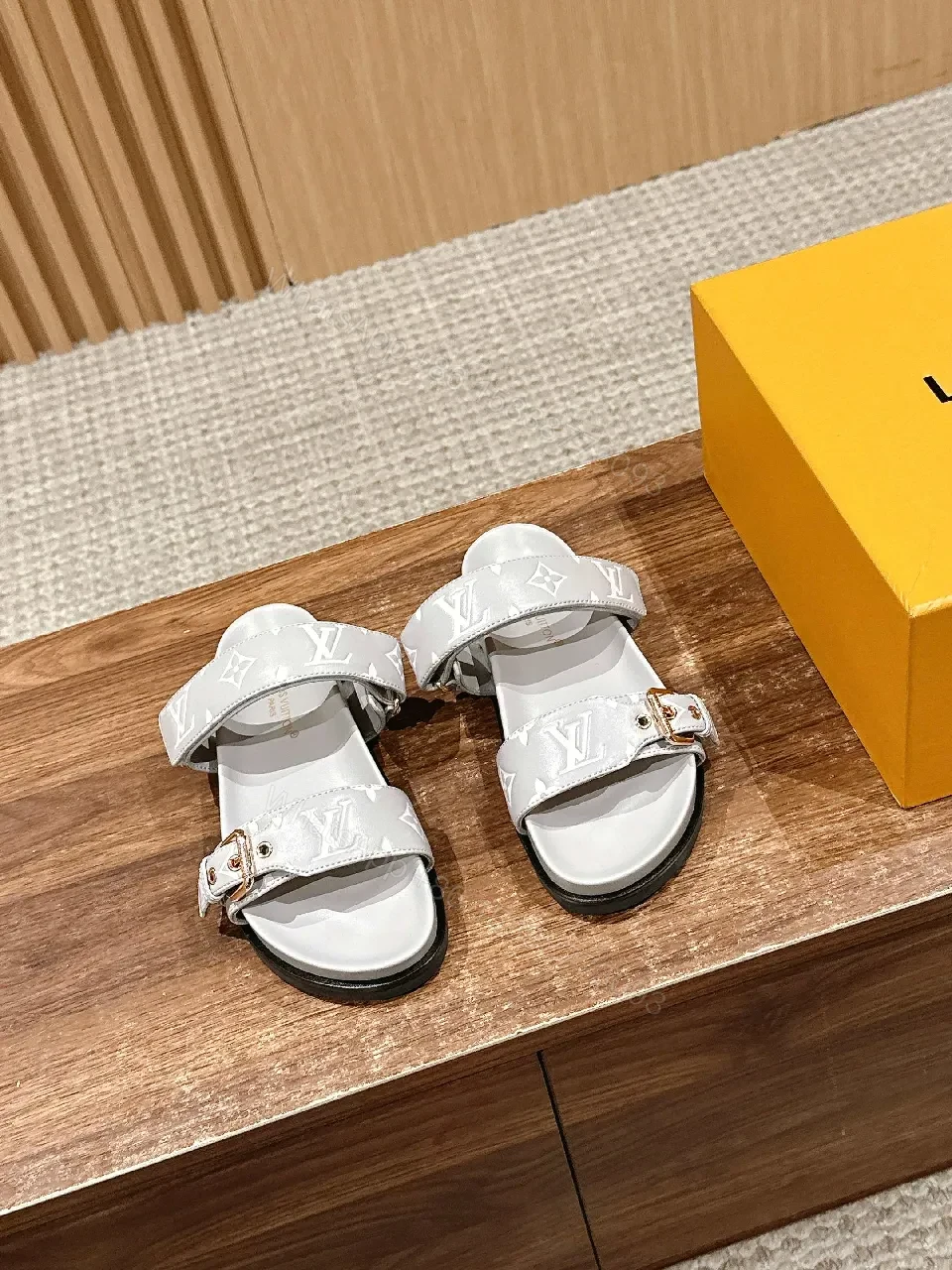 White Monogram Sandals: Modern Luxury, All-Day Comfort — view 1