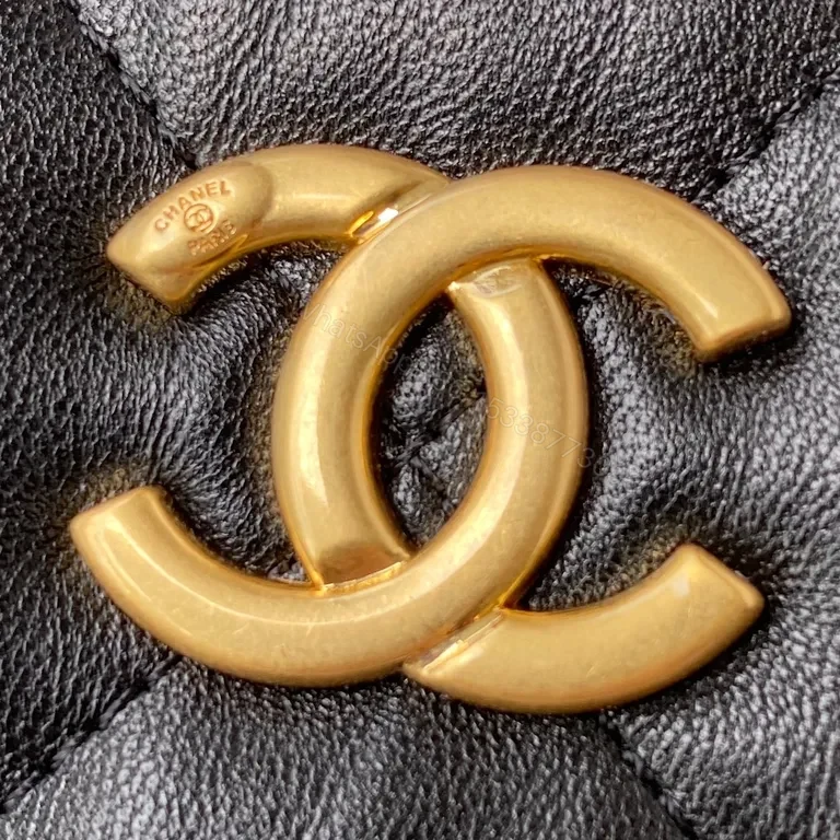 View 6 of Chanel-Inspired Quilted Black Leather Bag with Chain