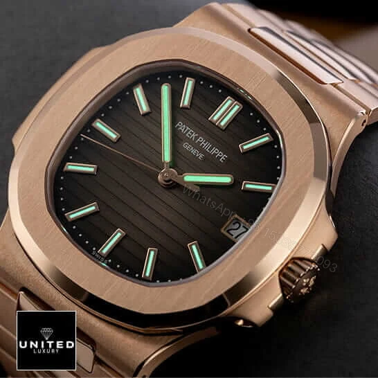 View 3 of Patek Philippe Nautilus Rose Black Dial Replica