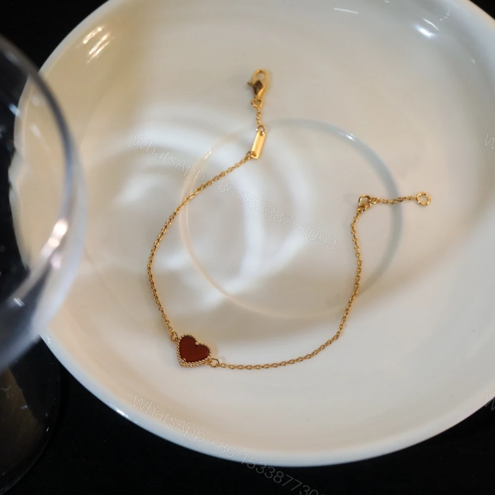 View 6 of 高仿首飾VanCleef&Arpels*RN59L00玉髓愛心玫瑰金手鏈