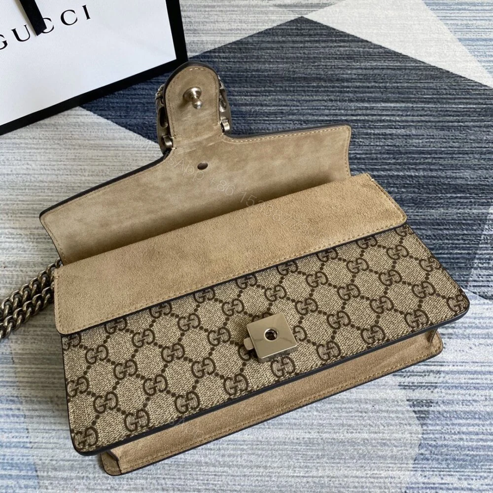 View 4 of Gucci Dionysus Small Shoulder Bag Beige And Ebony 25Cm 499623 92TJN 8660