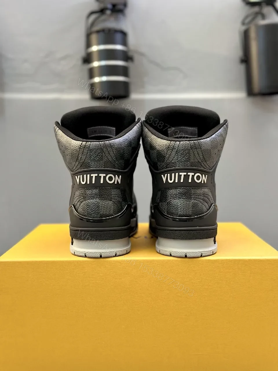 View 9 of Black Leather High-Top Sneaker: Structured, Modern Comfort