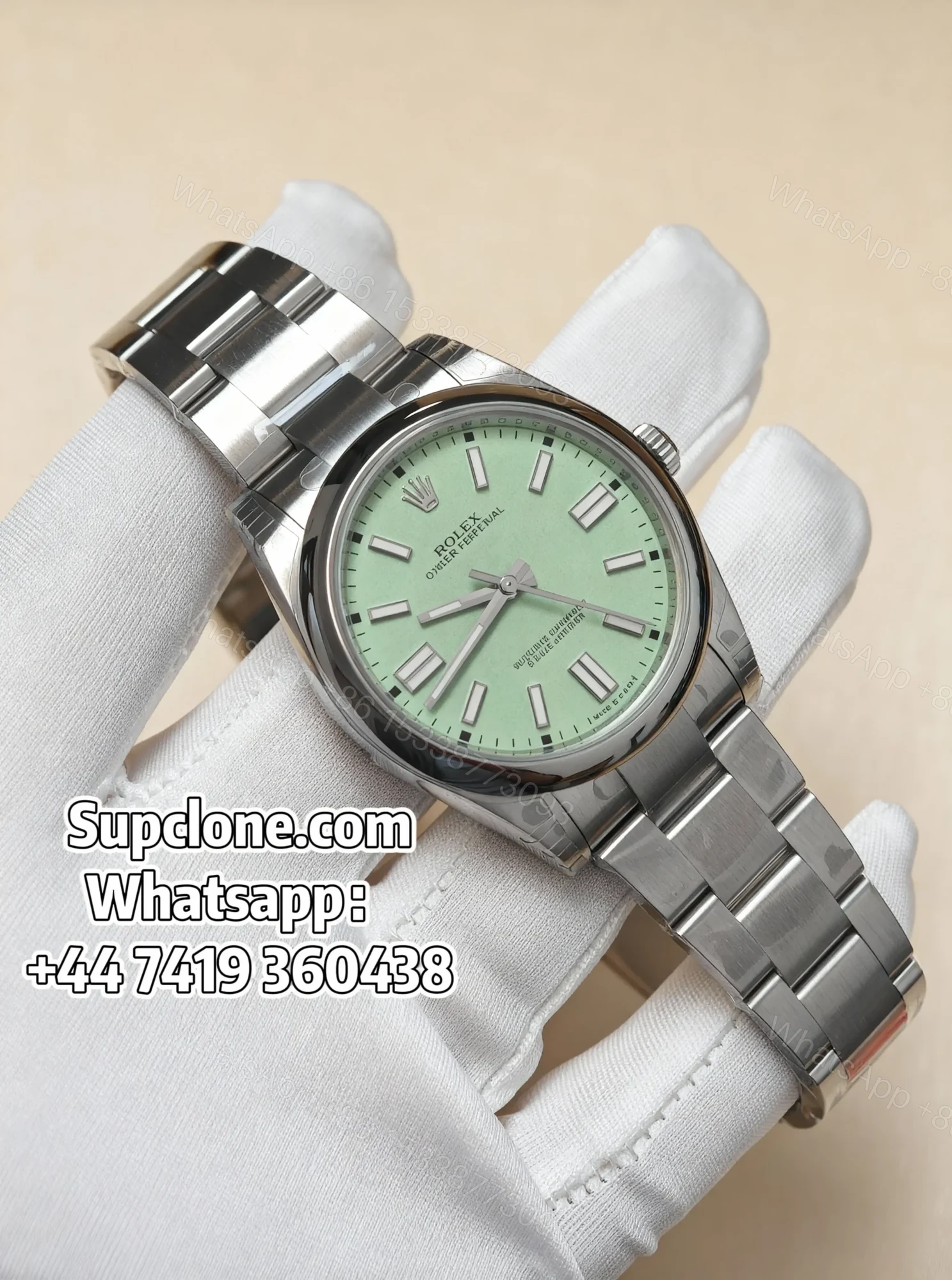 View 2 of Rolex Super Clone Oyster Perpetual M126000-0011 36mm Green Dial 3230 Movement