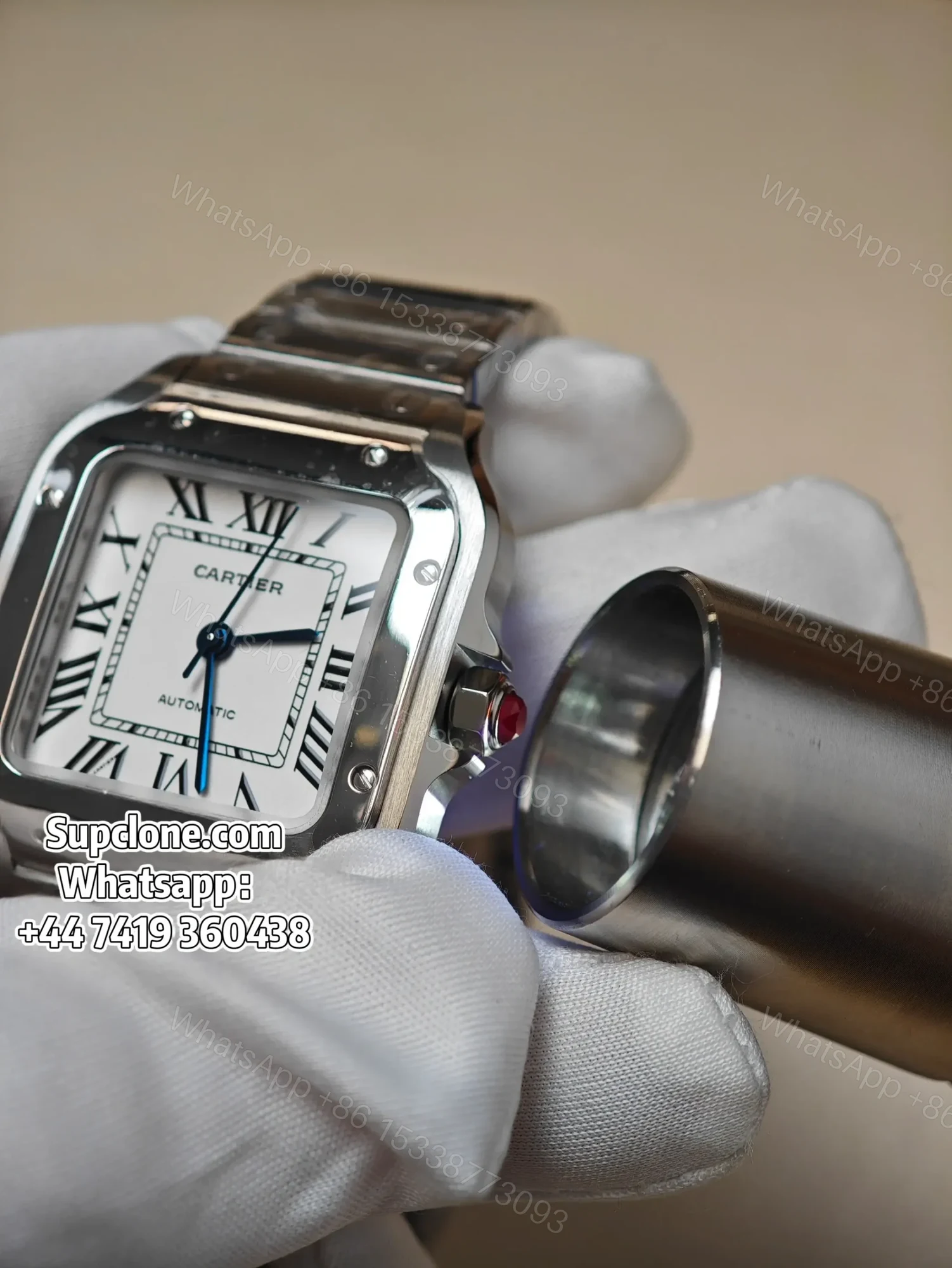 View 4 of Cartier Santos WSSA0029 35.1mm Super Clone White Dial Watch