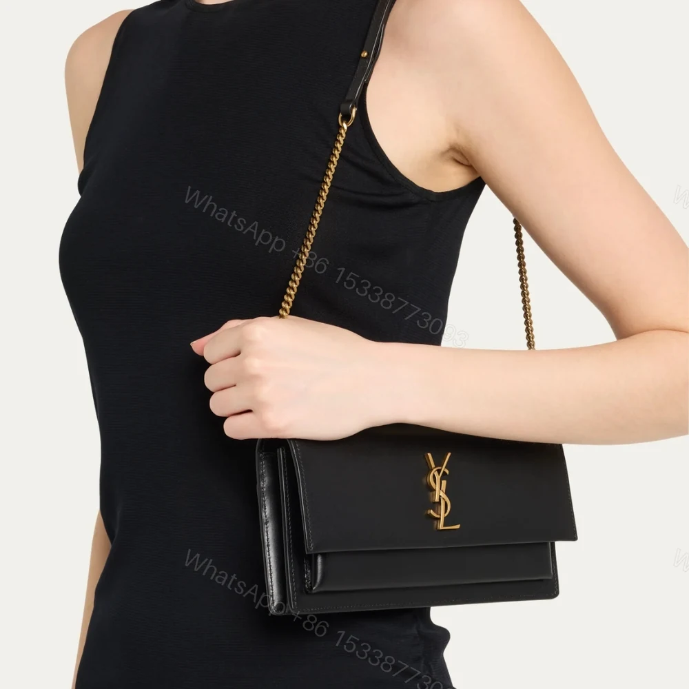 View 11 of Saint Laurent Sunset Clutch Black 22Cm