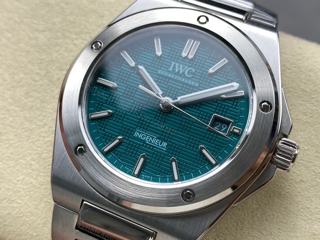 View 3 of IWC Ingenieur Teal Replica 40MM Premium Quick Release Steel Bracelet Edition RG-IWC-INGENIEUR-TEAL-40