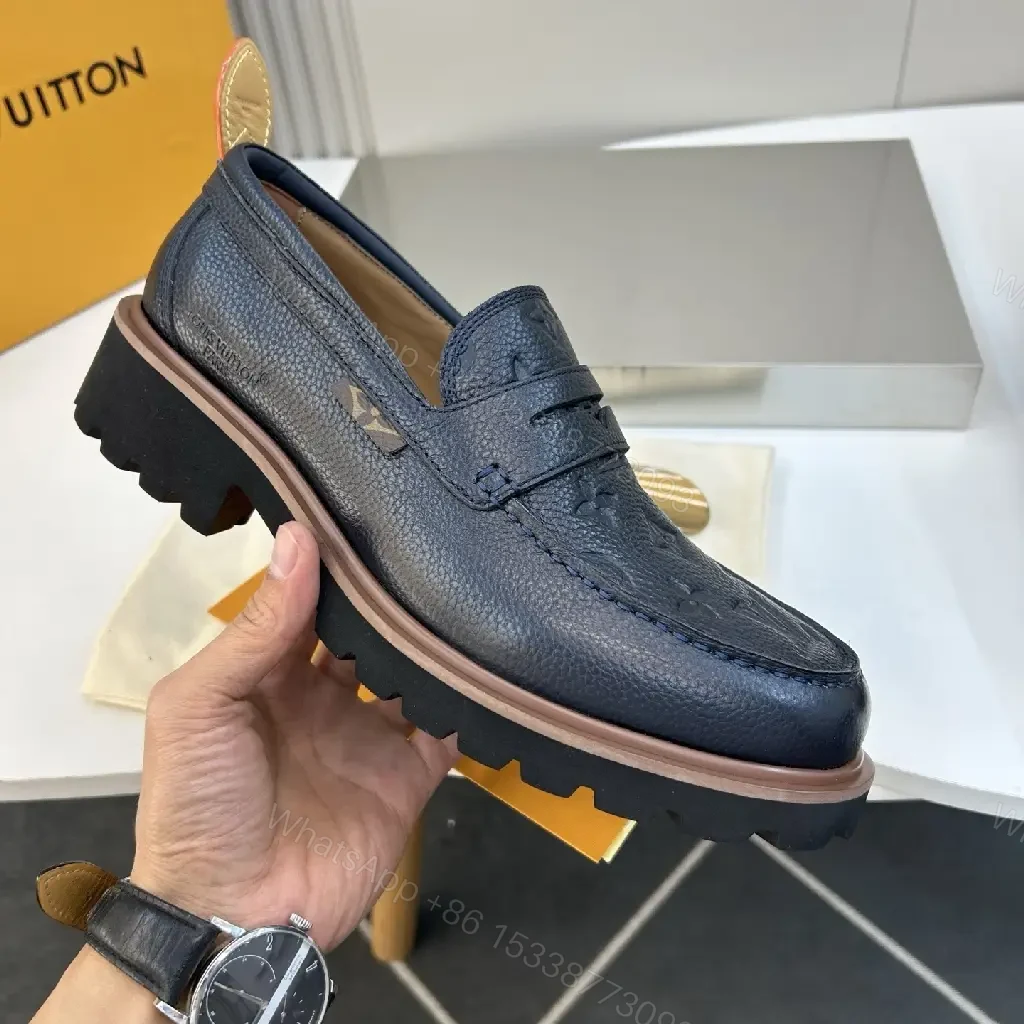 View 8 of Lux embossed Leather Driver: Monogram, All-Day Comfort loafers
