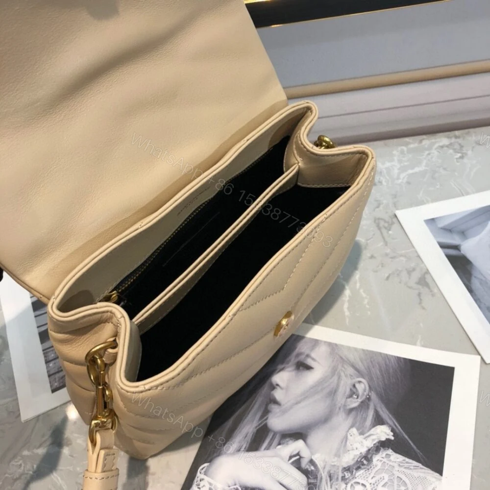View 7 of Saint Laurent Loulou Toy Strap Bag In Quilted Y Beige 20Cm 678401DV7072721