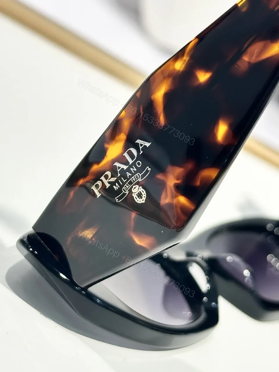 View 5 of Bold Shield Sunglasses: Modern, Black Frame, Amber Lenses