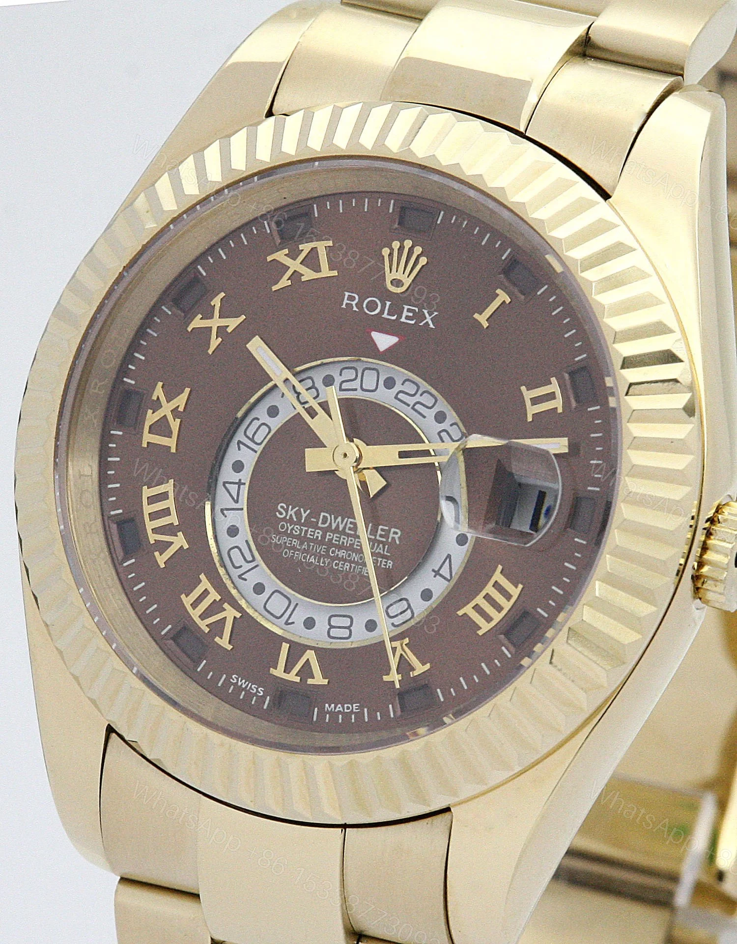View 3 of Replica Rolex Sky-Dweller Brown Dial 326938