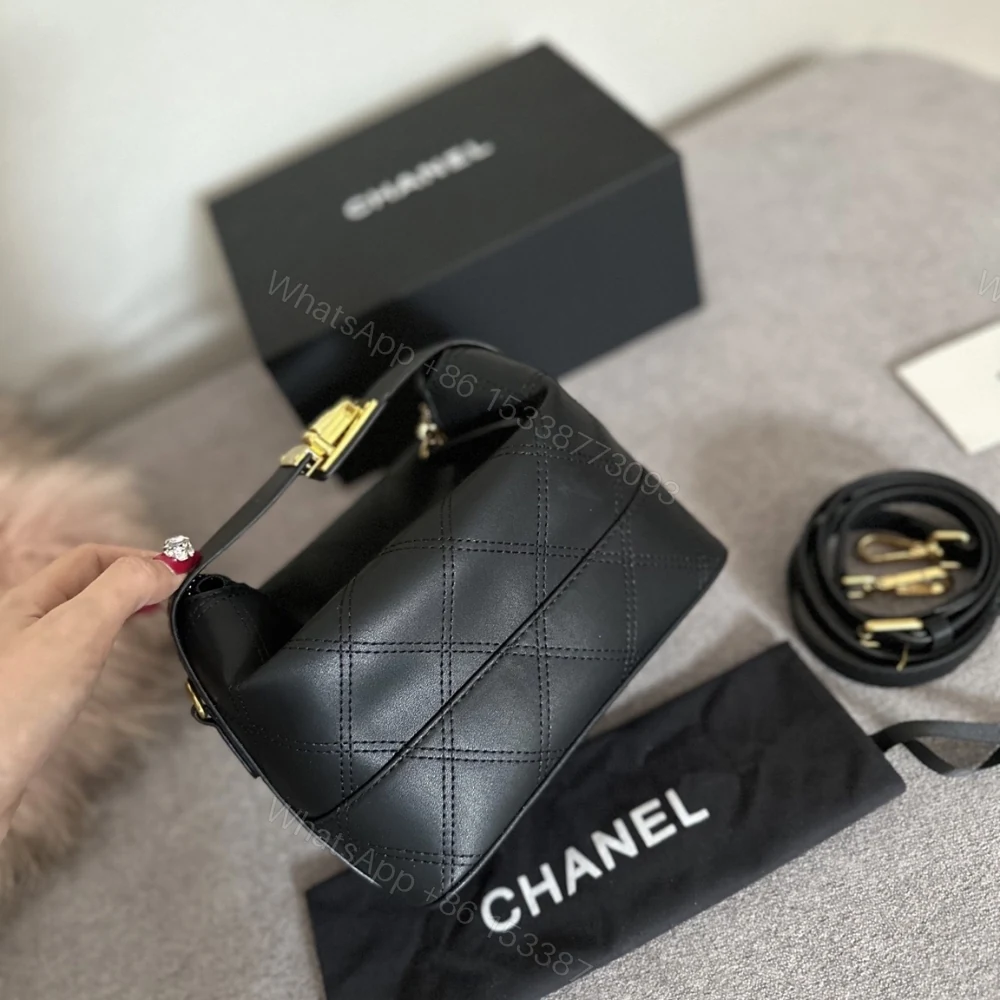 View 7 of Chanel Clutch With Chain Quilted Leather Black 19cm