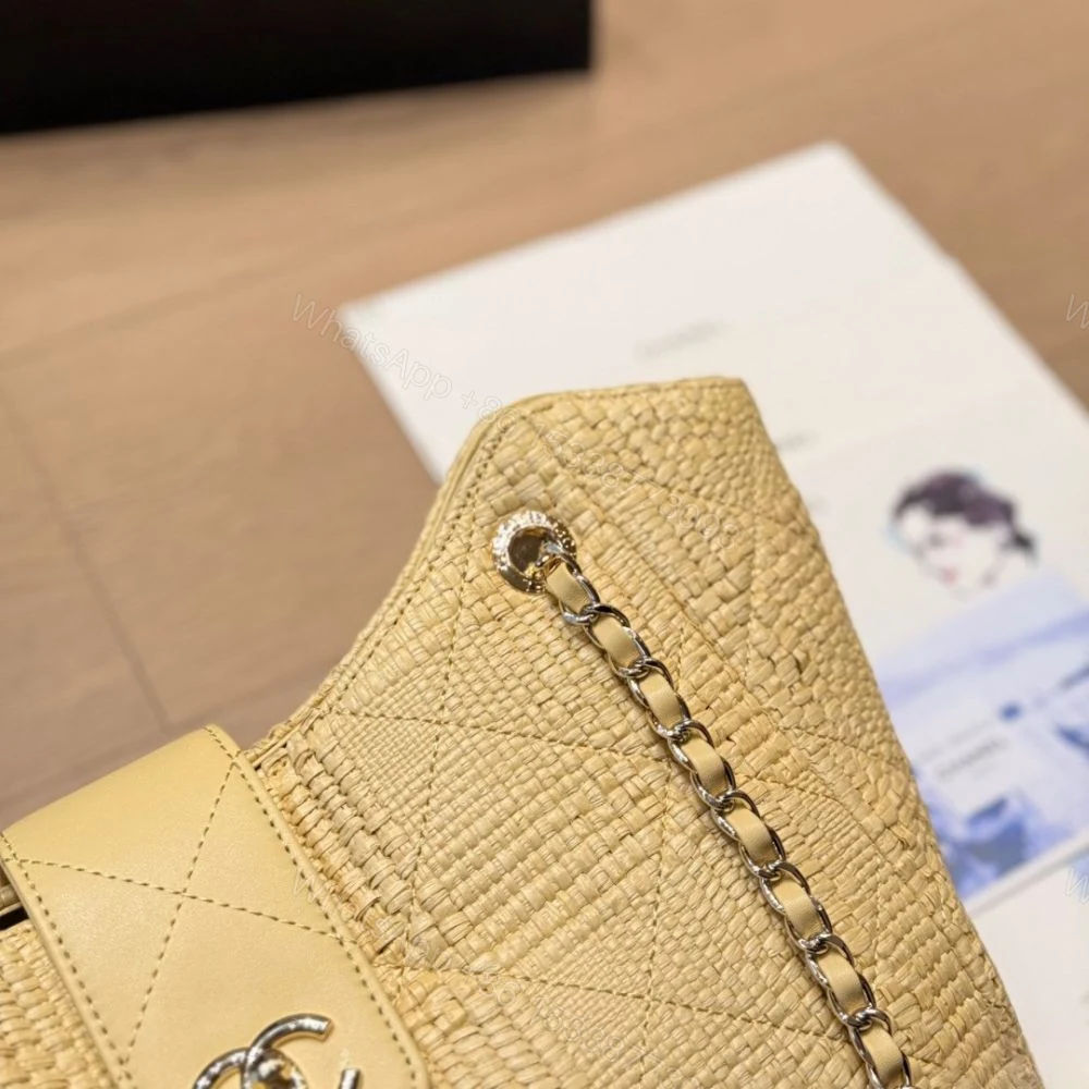 View 9 of Chanel Shopping Bag Braided Raffia Beige 26Cm