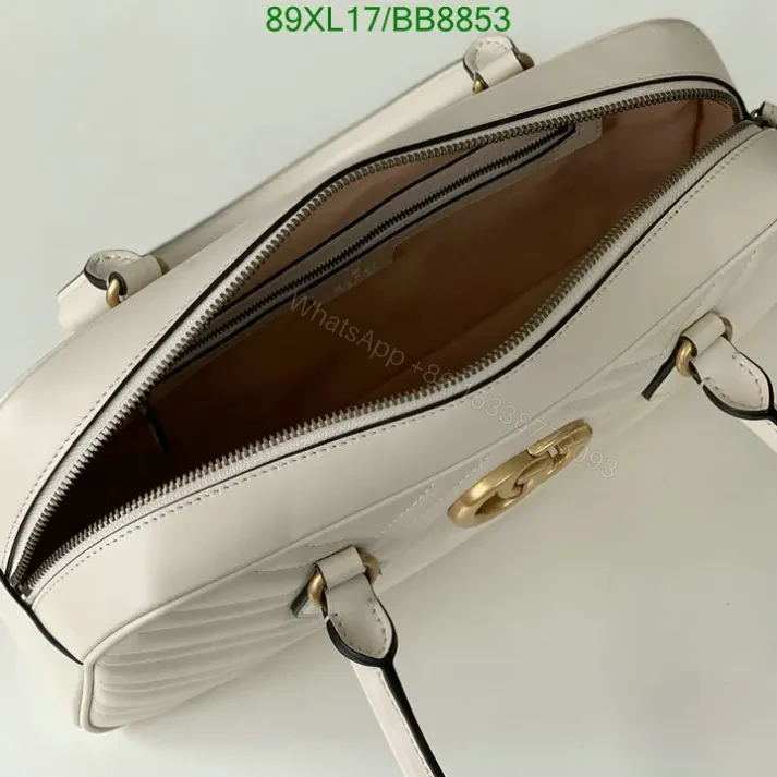 View 6 of Gucci Faux GG Marmont White Top Handle Bag BB8853