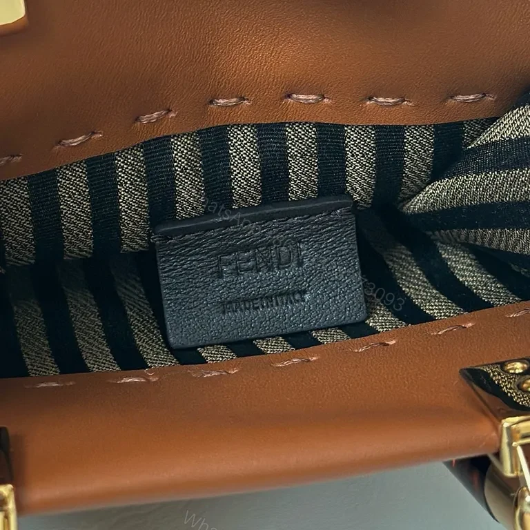 View 2 of Structured Mini Handbag: Bold Fendi Logo, Leather, Luxury