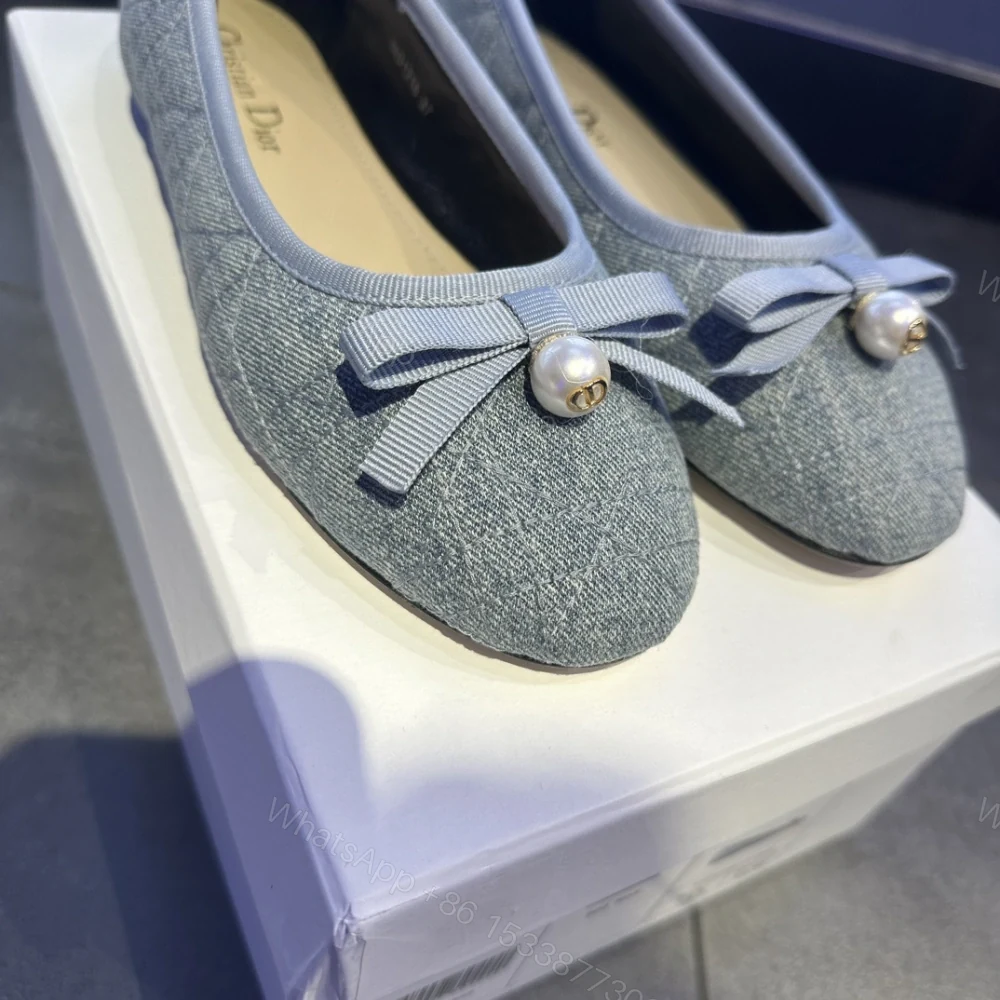 View 5 of 高仿Dior*Ballet系列KCB940圓頭套腳休閒單鞋藍色免檢版