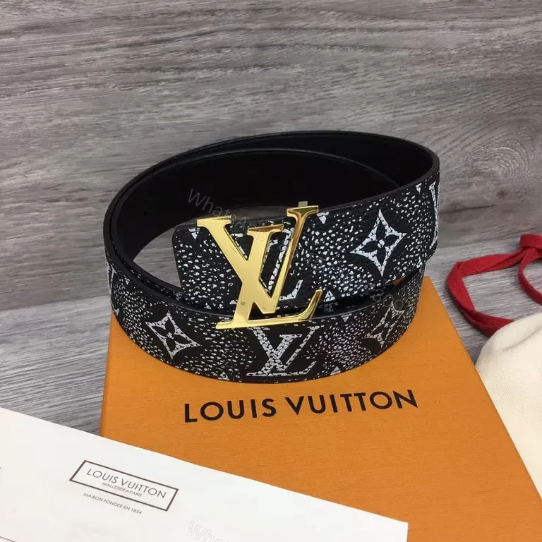 View 5 of Lux Monogram Belt: Bold LV Buckle & Textured Strap