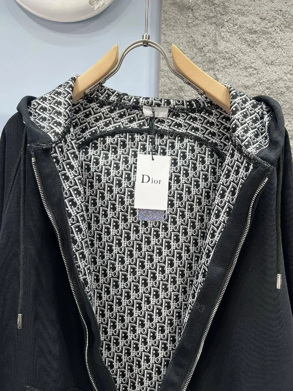 View 6 of Black Dragon-Pattern Lined Zip Hoodie - Everyday Luxe Streetwear