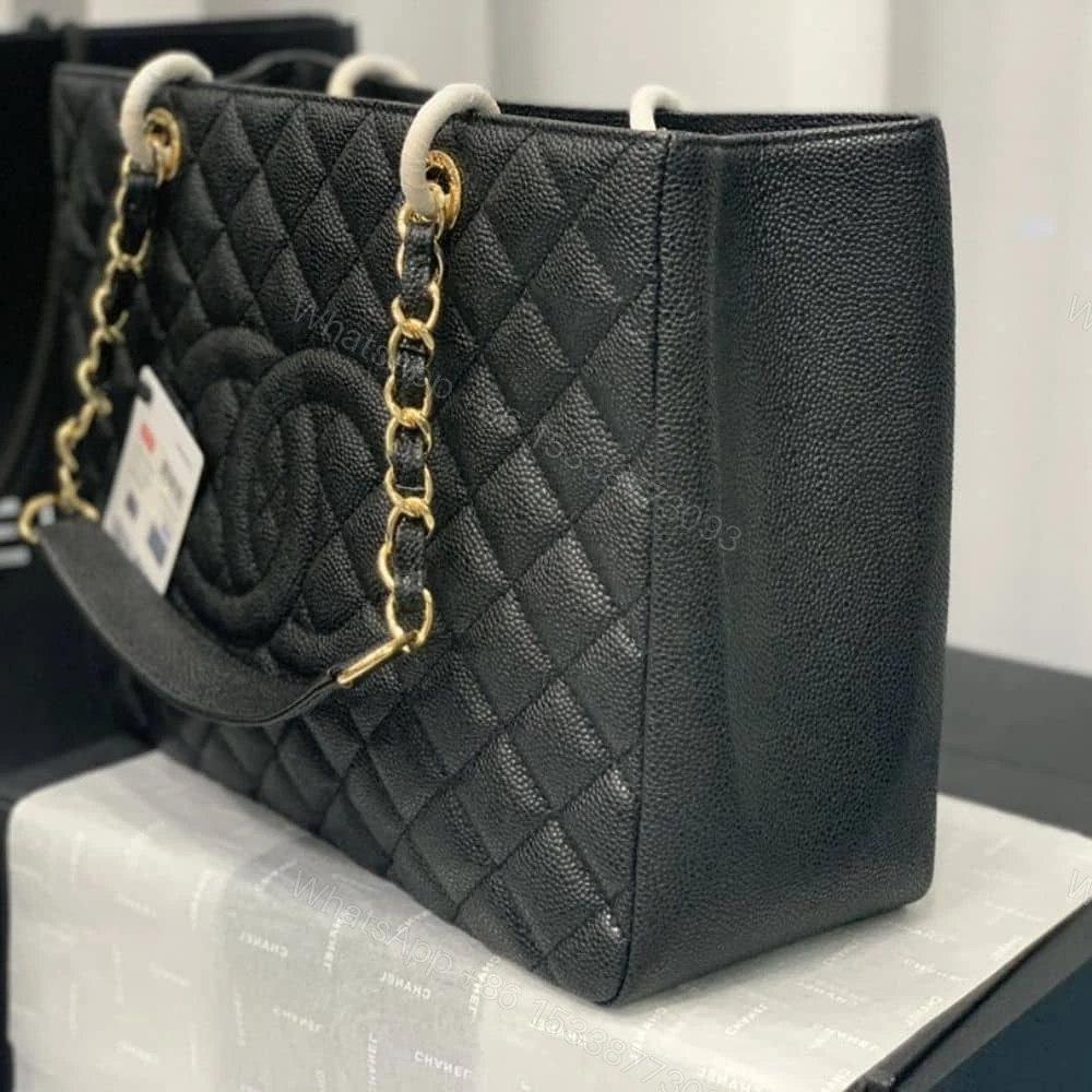 View 3 of Chanel Caviar Grand Shopping Tote Black 33Cm