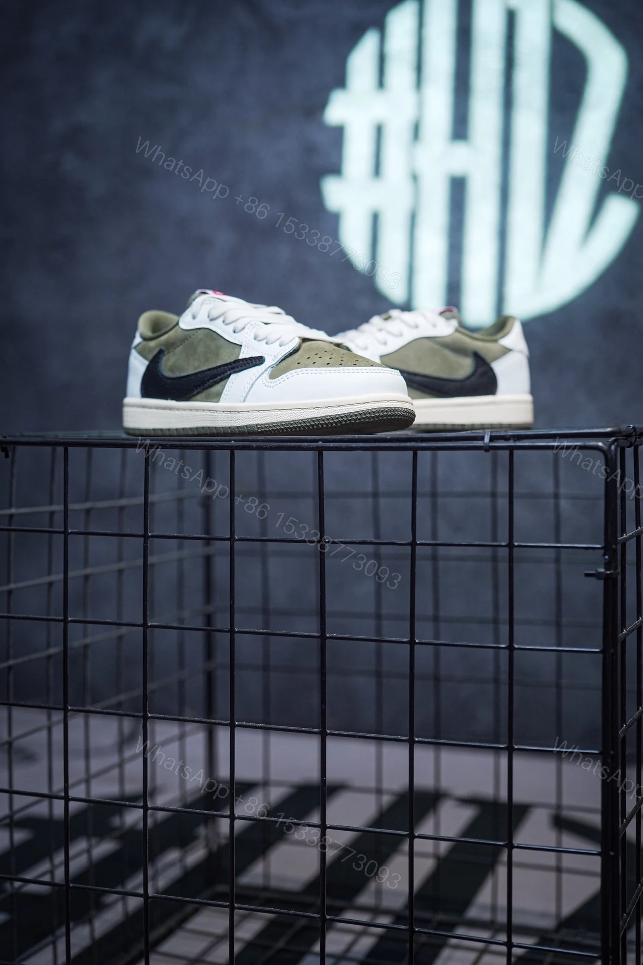 View 2 of Kid Shoes TS x Air Jordan 1 Low Olive