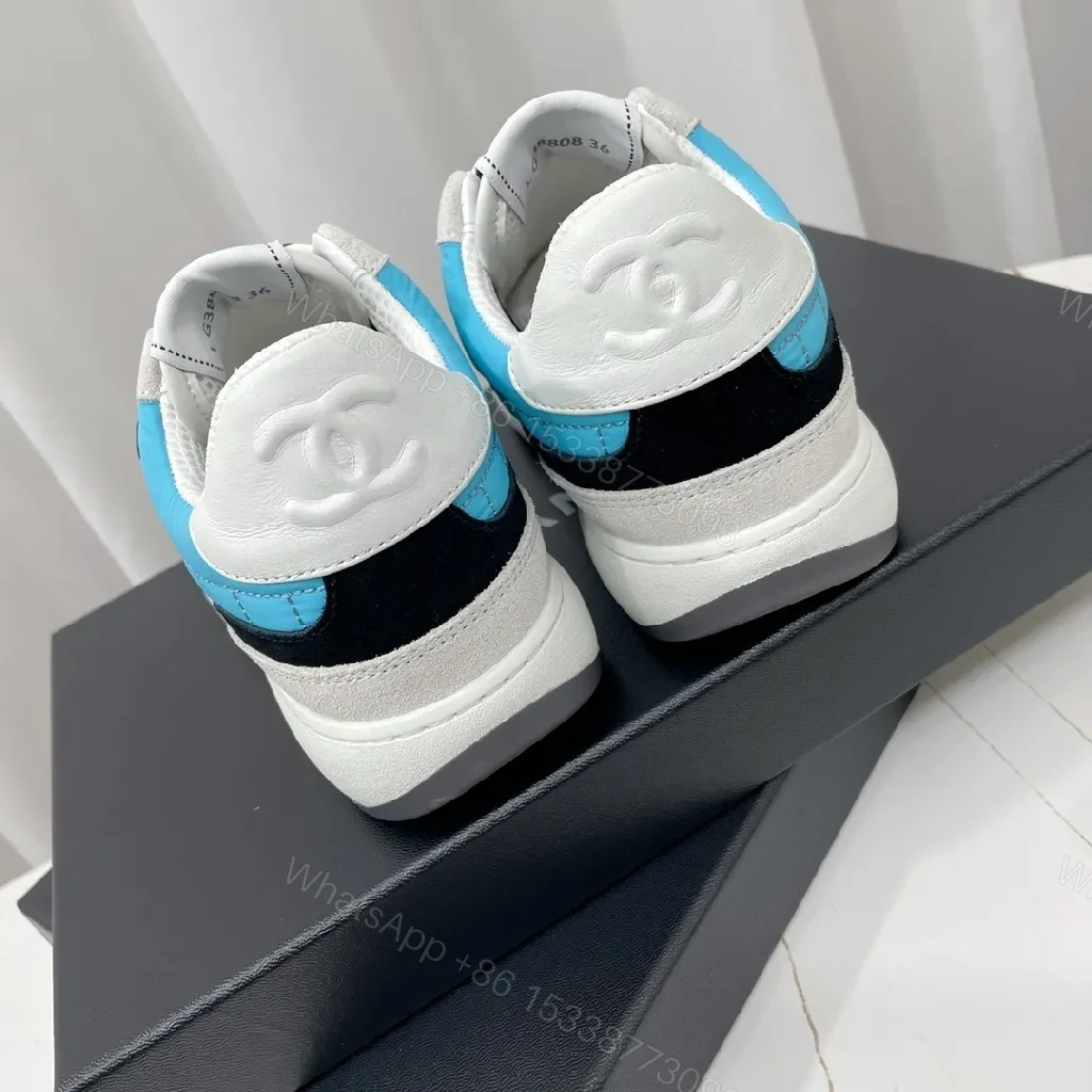 View 5 of Turquoise Block Heel-Top Sneaker: Luxury Comfort Sneakers