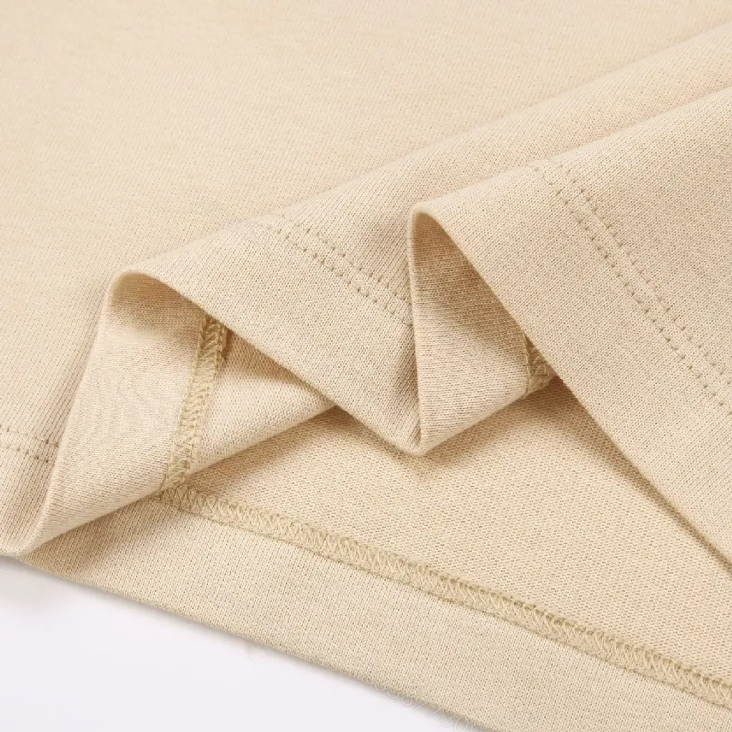 View 2 of Beige Stone-Tex Minimalist Tee: Subtle Luxury Top