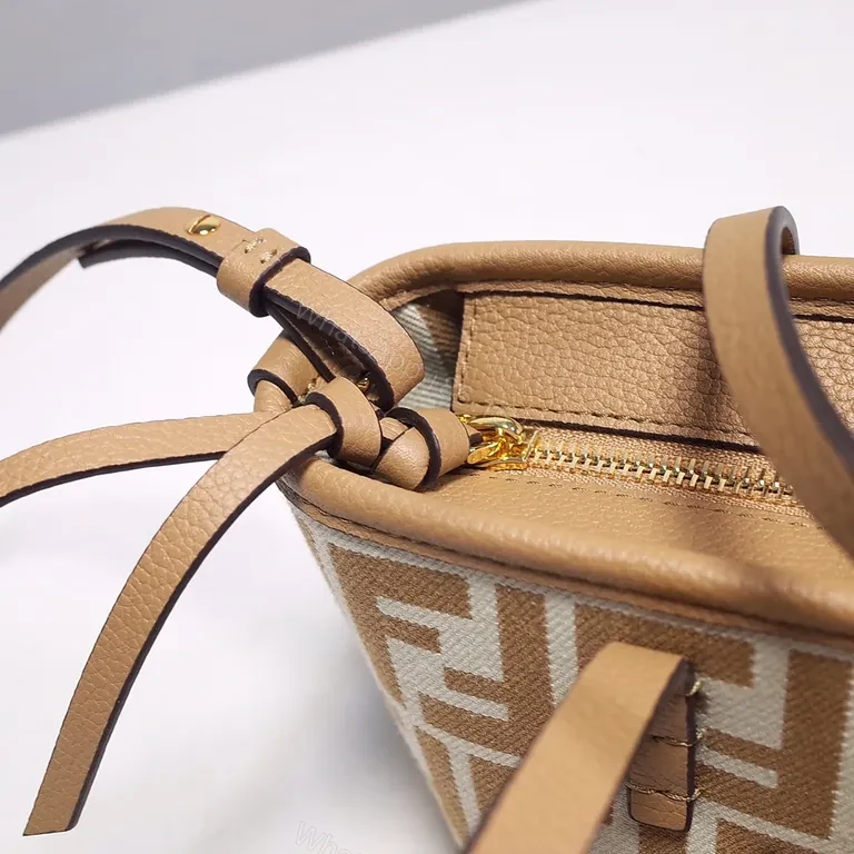 View 7 of Structured Monogram Tote: Modern Texture, Iconic Fendi-Style Details