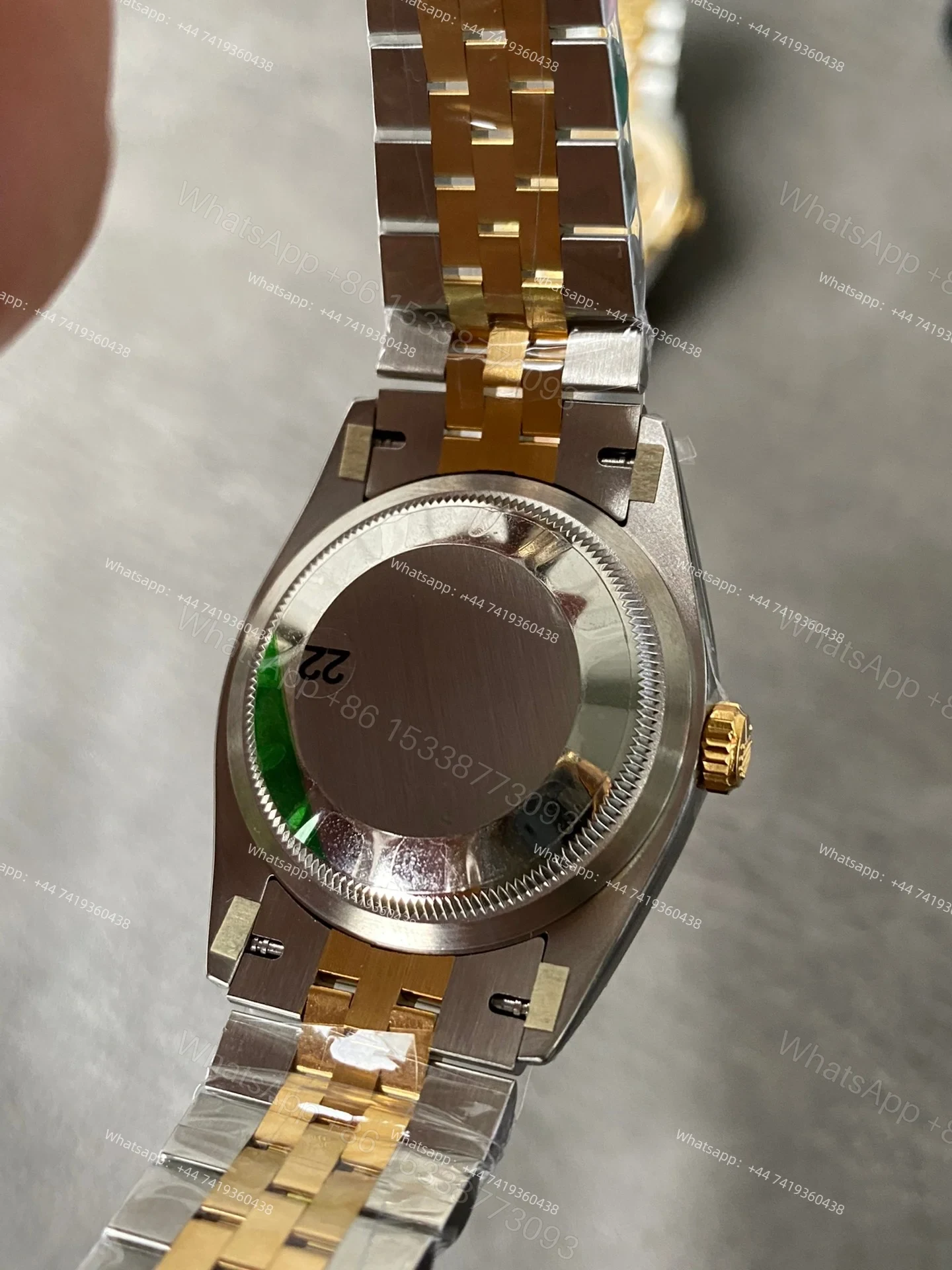 View 8 of Rolex Datejust M126233-0045 1:1 Replica Water Ripple Diamond Gold Dial Jubilee 36MM 3235 Movement Super Clone Watch
