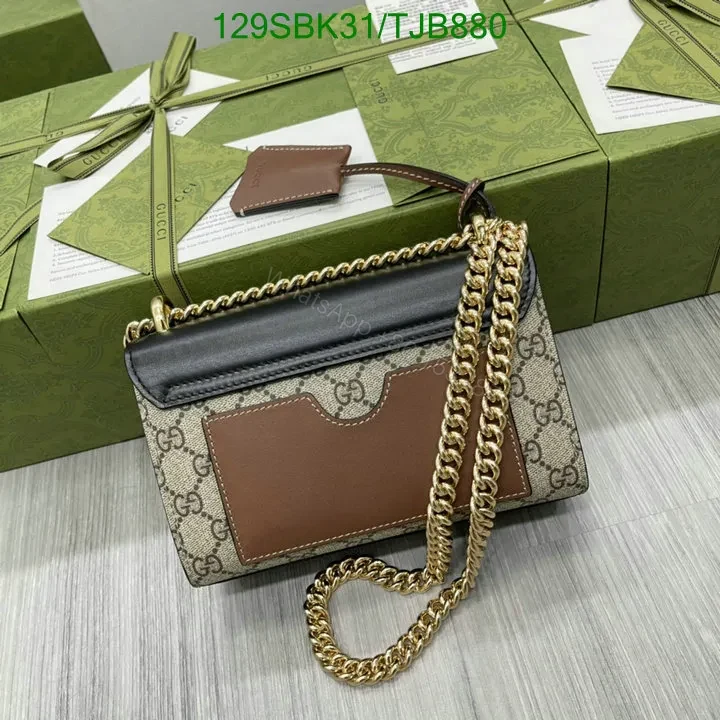 View 5 of Gucci Padlock Small Shoulder Bag Beige/Ebony made of GG Supreme Canvas OP487