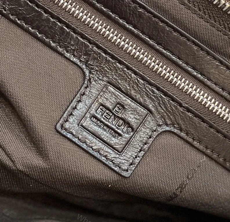 View 7 of Brown Monogram Denim Clutch: Luxe Leather-Trim, Crossbody + Envelope Carry