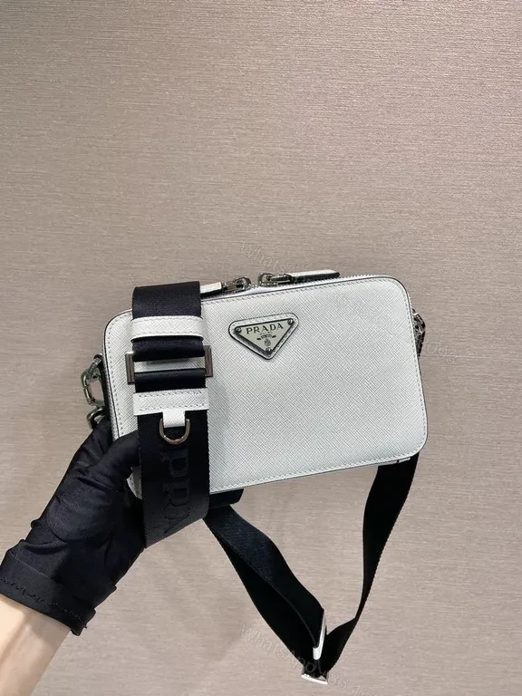 View 2 of Shimmer Prada Saffiano Crossbody â€” Compact Luxury, Secure Shine